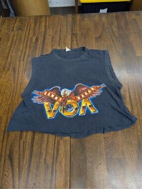 VOA Tour 80s Sammy Hagar Vintage Concert Crop Tank Top L